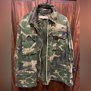 Womens size small camo military style free people jacket